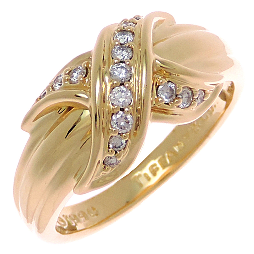 Tiffany & Co. 750YG Diamond Signature Cross Women's Ring - 750 Yellow Gold